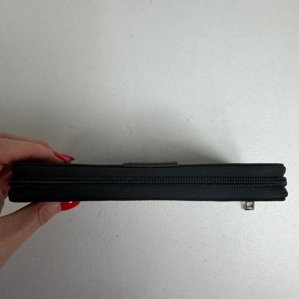 Travelon OS Wallet Safe ID RFID Blocking Black Zip Around Nylon Travel Clutch